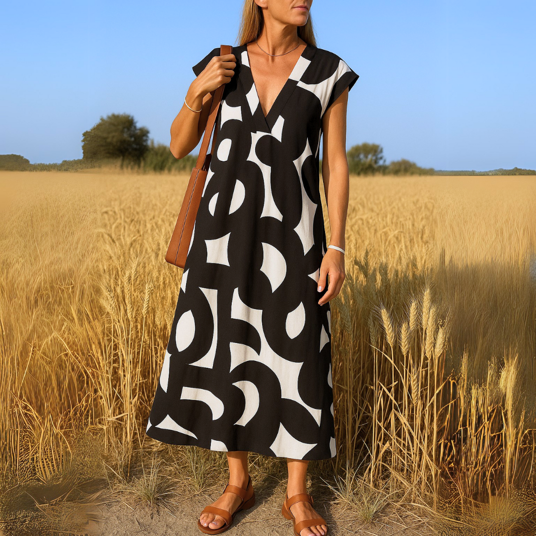 Tily Abstract Print Maxi Dress