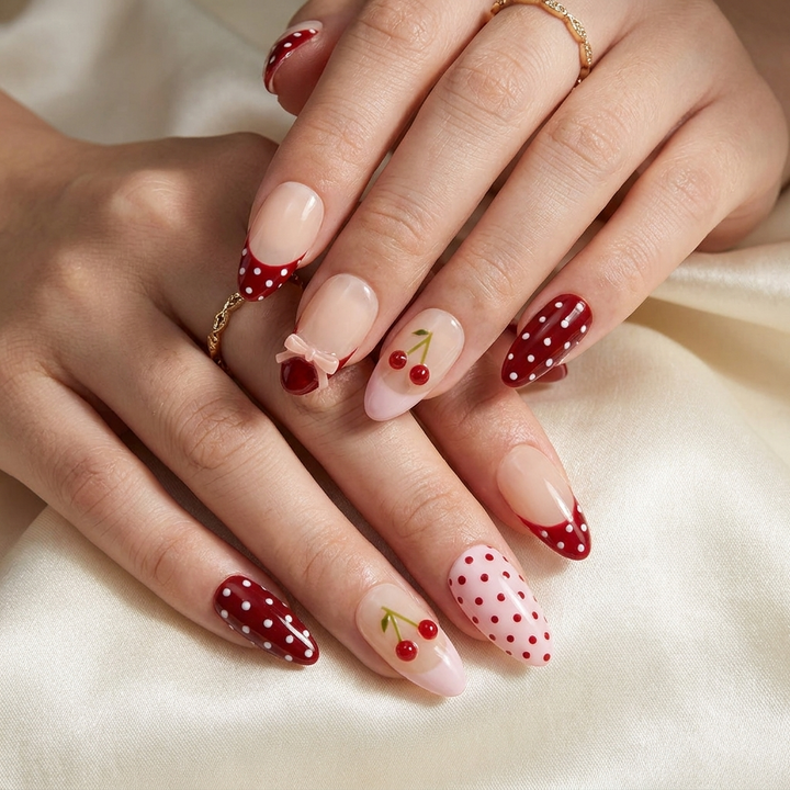 Cherry Sweetheart Press-On Nails