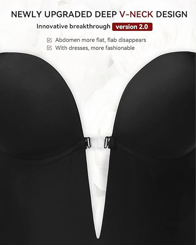 Dawn Deep Plunge Backless Shaping Bodysuit