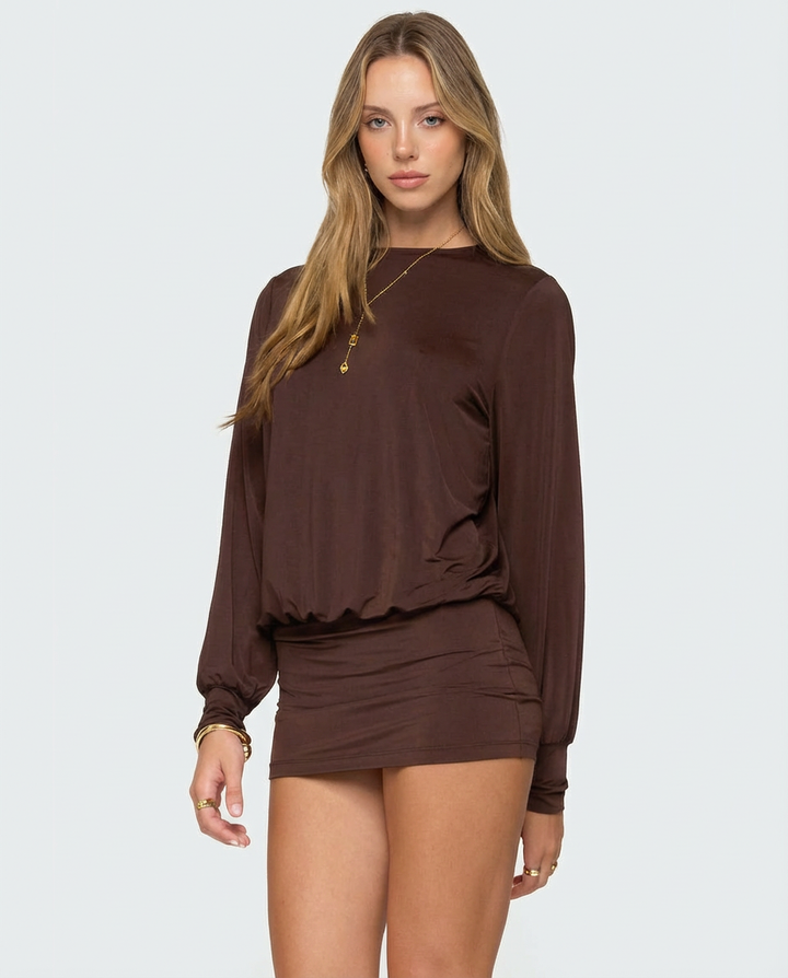 Evie Blouson Ruched Mini Dress