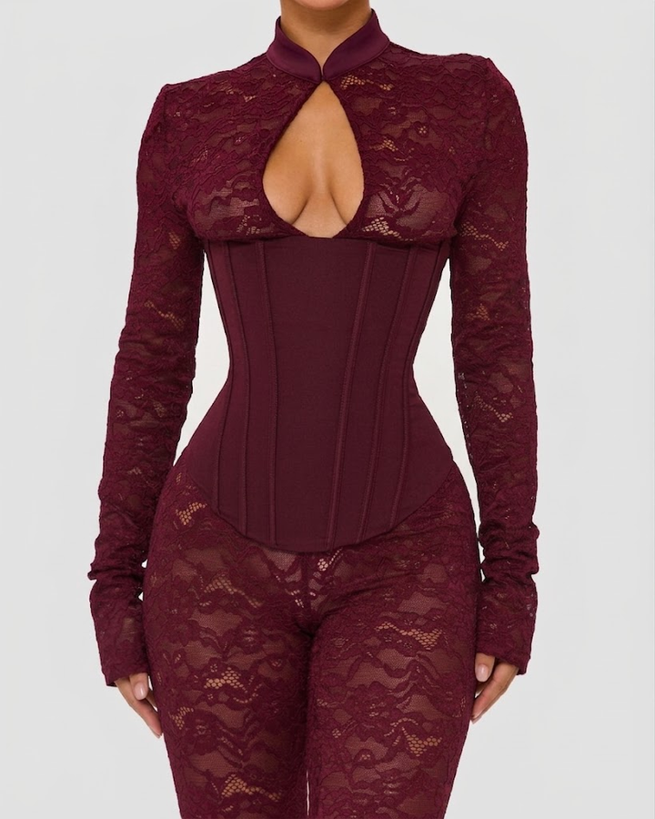 Vida Lace Cut-Out Jumpsuit