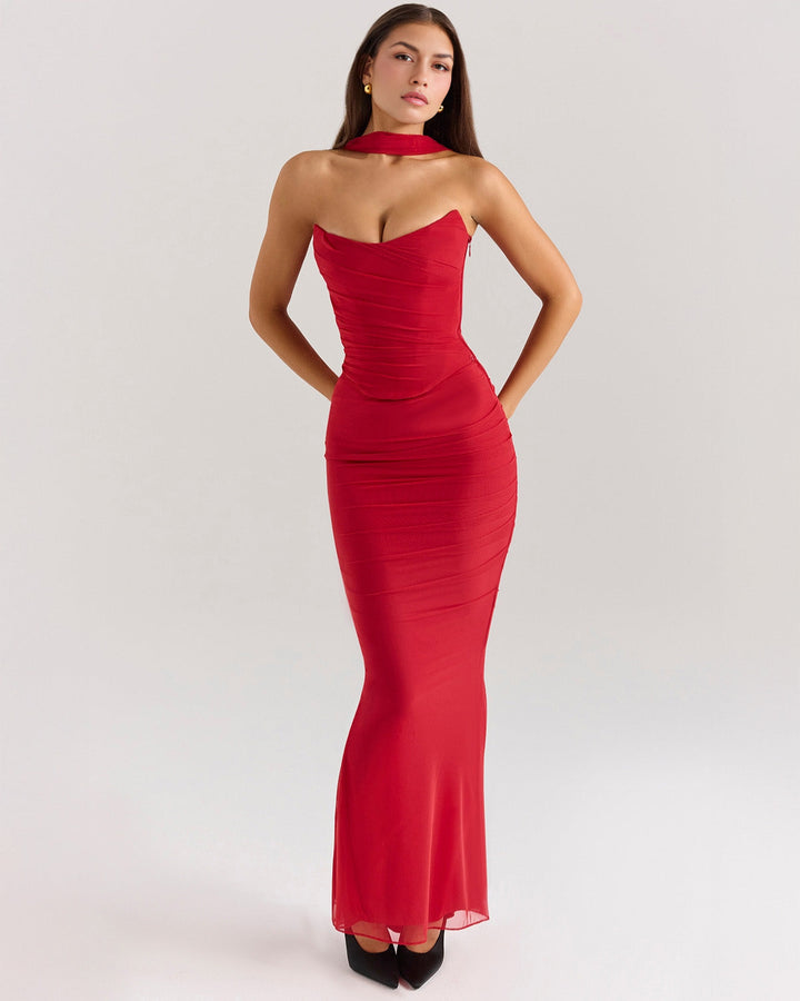Jenny Ruched Strapless Maxi Dress