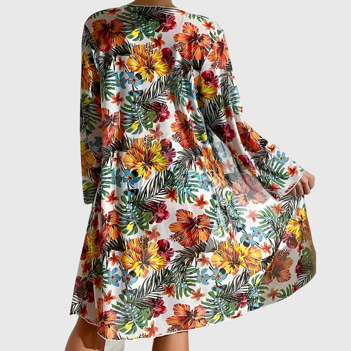 Autumn Tropical Floral Three-Piece Bikini Set