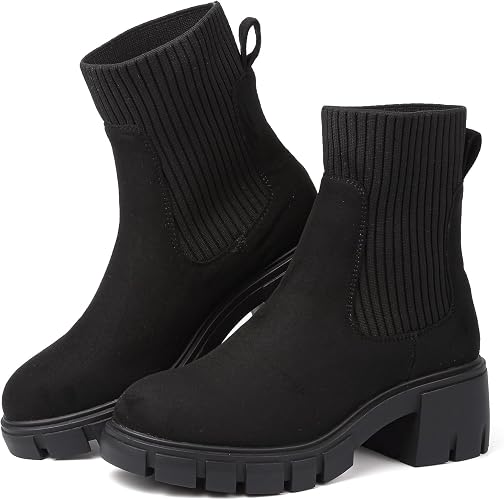 Meldy Ribbed Cuff Chelsea Boots