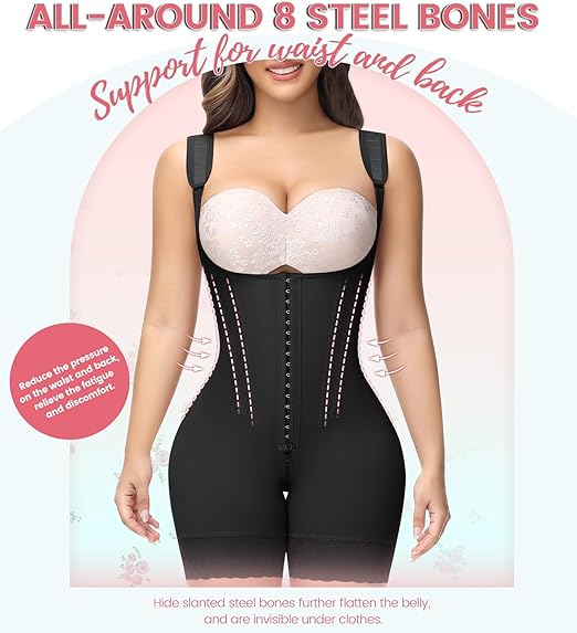 Precy Steel Boned Open-Bust Shapewear Bodysuit