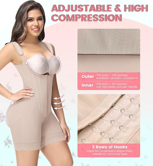 Precy Steel Boned Open-Bust Shapewear Bodysuit