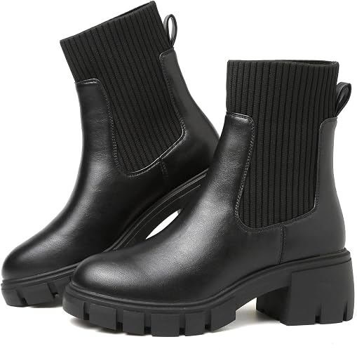 Meldy Ribbed Cuff Chelsea Boots