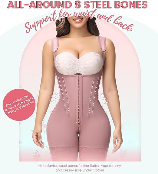 Precy Steel Boned Open-Bust Shapewear Bodysuit