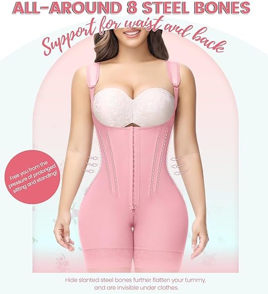 Precy Steel Boned Open-Bust Shapewear Bodysuit
