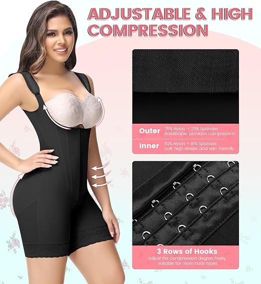 Precy Steel Boned Open-Bust Shapewear Bodysuit