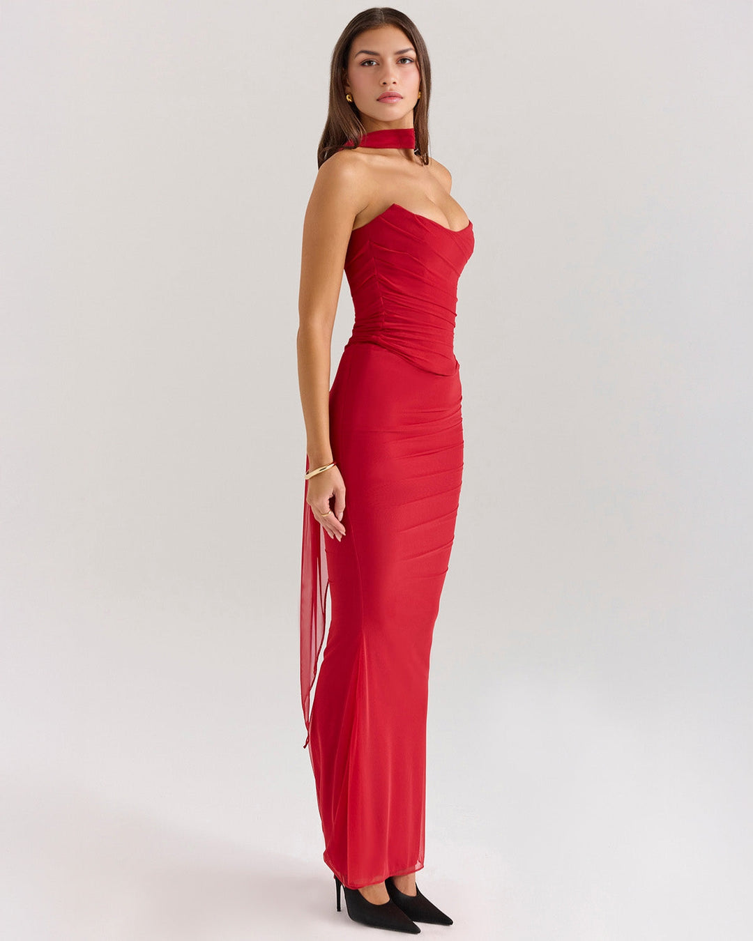 Jenny Ruched Strapless Maxi Dress