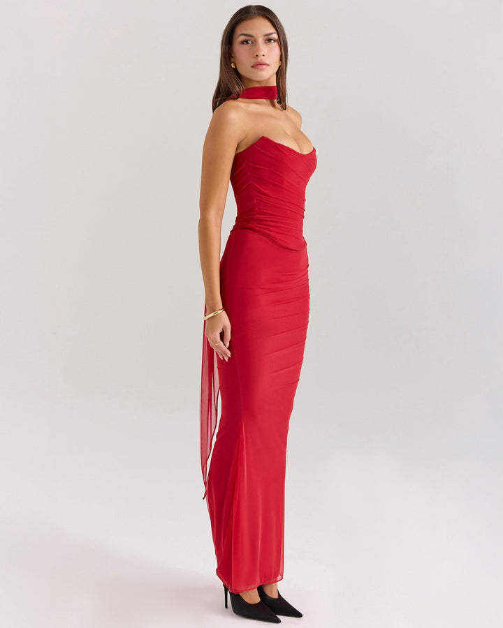 Jenny Ruched Strapless Maxi Dress