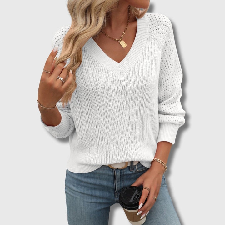 Henrietta Textured V-Neck Sweater