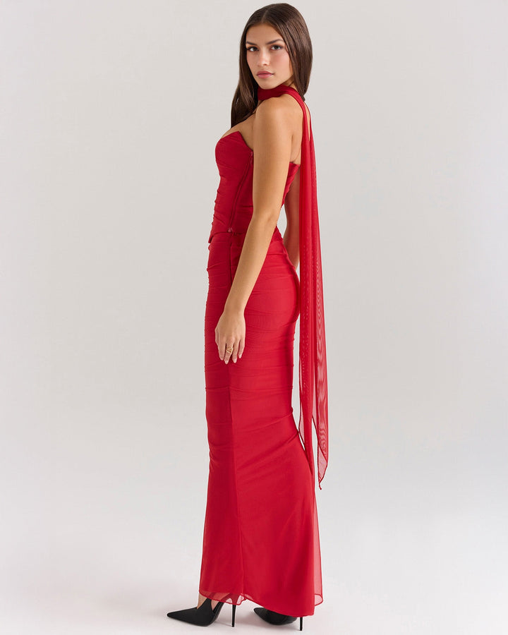 Jenny Ruched Strapless Maxi Dress