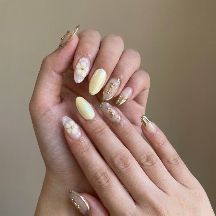 Pearl Blossom Press-On Nails