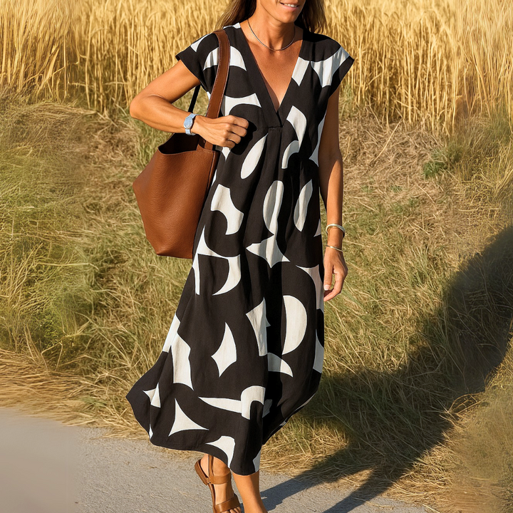Tily Abstract Print Maxi Dress