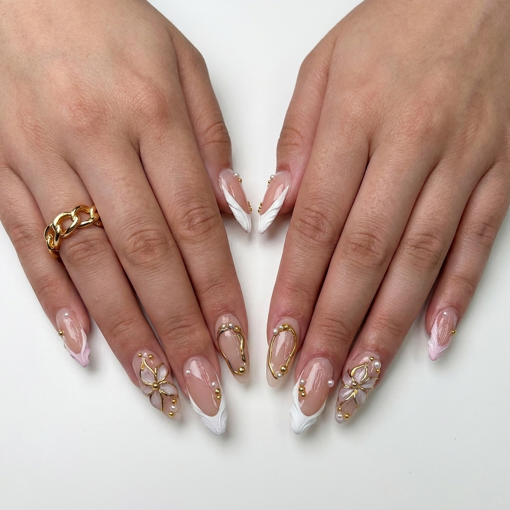 Blush Bloom French Press-On Nails