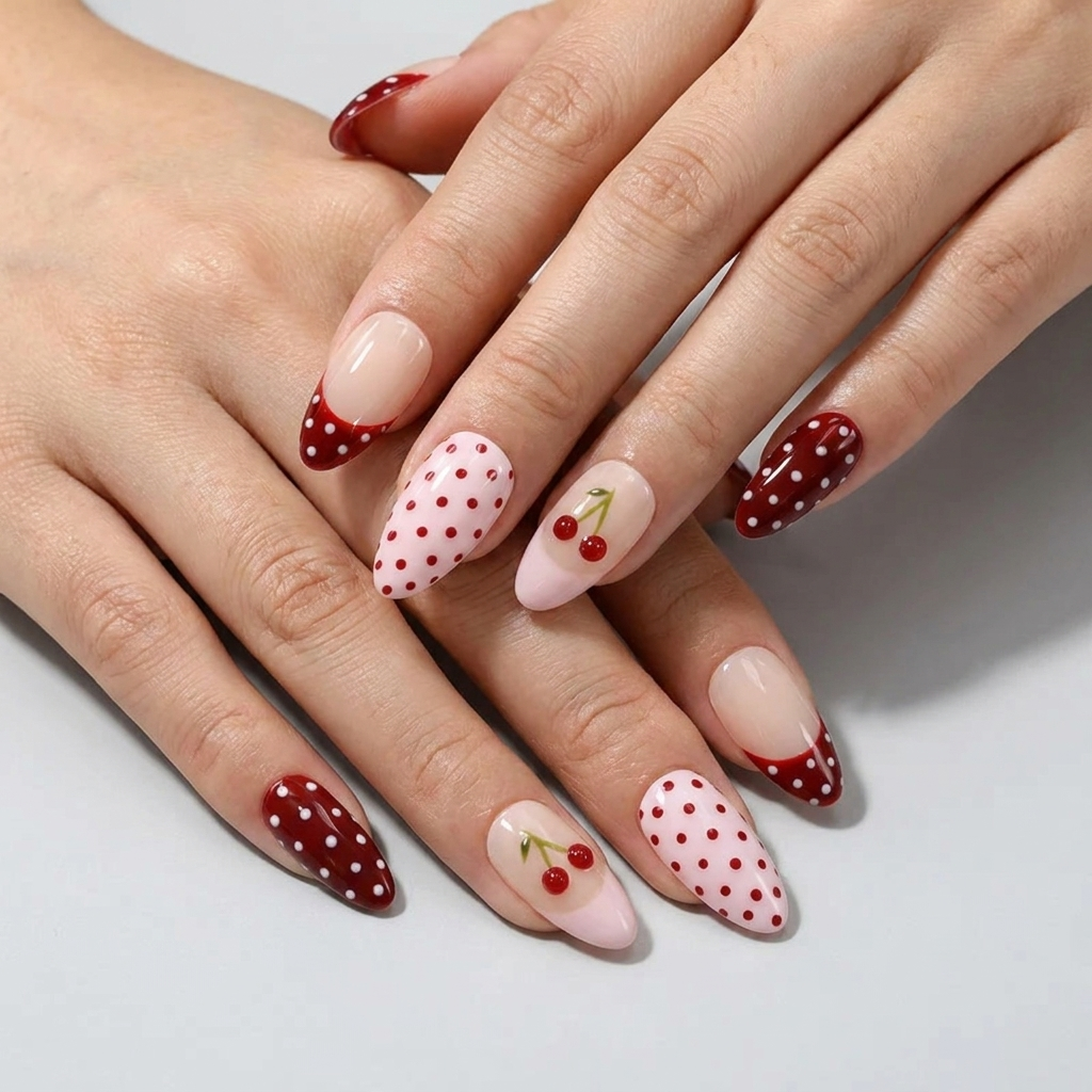 Cherry Sweetheart Press-On Nails