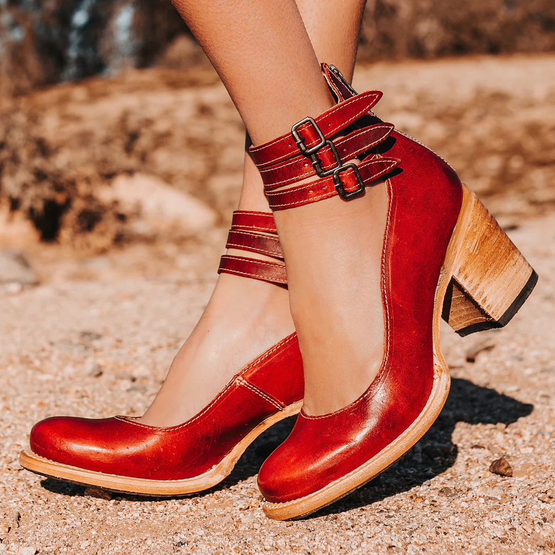 Valenne Buckled Cutout Heels