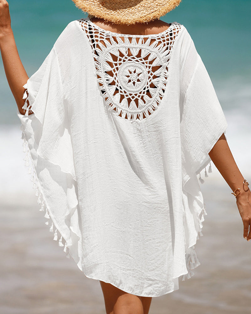 Chrissy Crochet Trim Beach Cover-Up