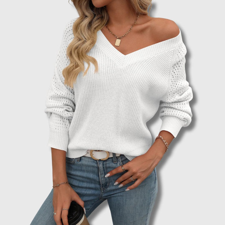 Henrietta Textured V-Neck Sweater