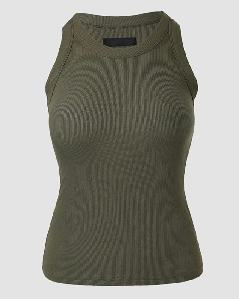 Jellie Ribbed Sleeveless Tank Top