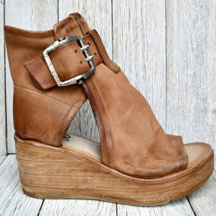 Dawn Sierra Buckle Wedge Booties