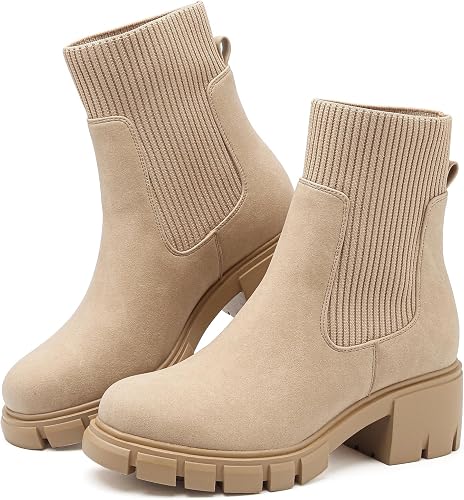 Meldy Ribbed Cuff Chelsea Boots