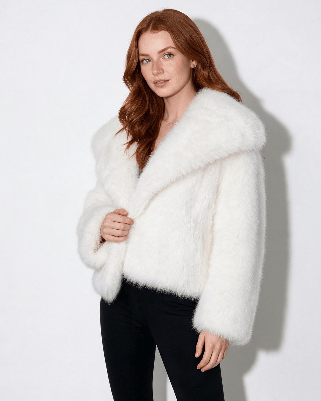 Astoria Plush Collar Cropped Jacket