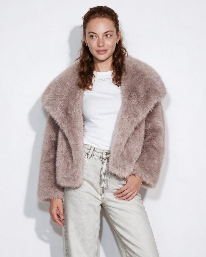 Zoe Oversized Collar Plush Jacket