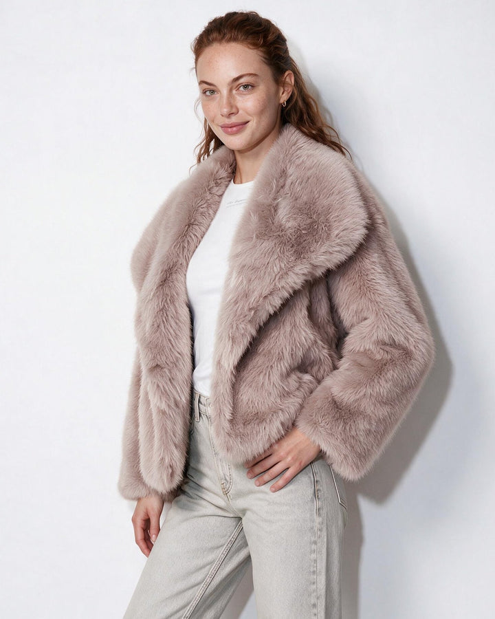 Zoe Oversized Collar Plush Jacket