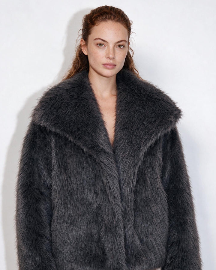 Zoe Oversized Collar Plush Jacket