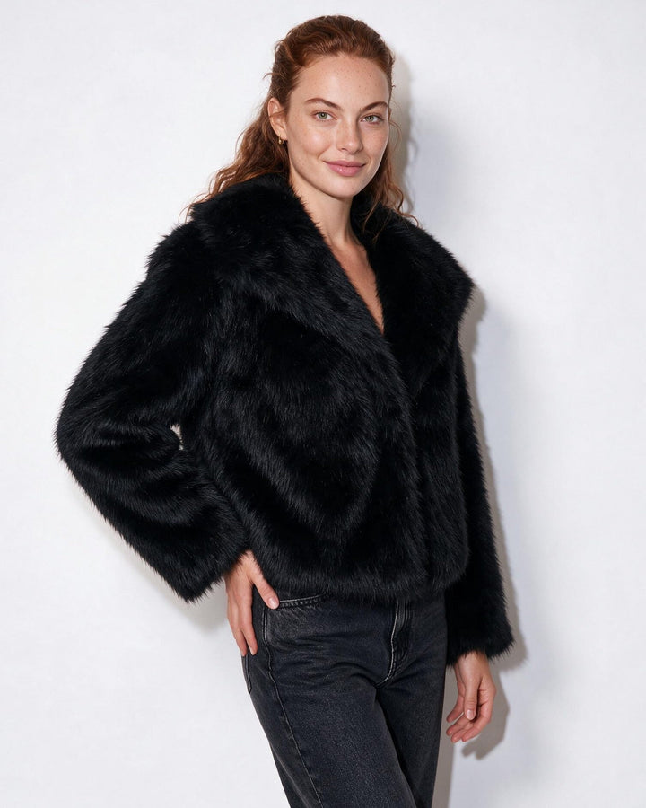 Zoe Oversized Collar Plush Jacket