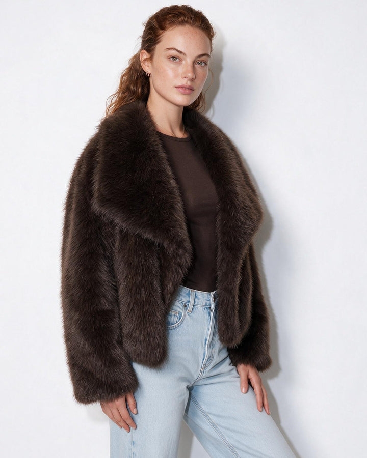 Zoe Oversized Collar Plush Jacket