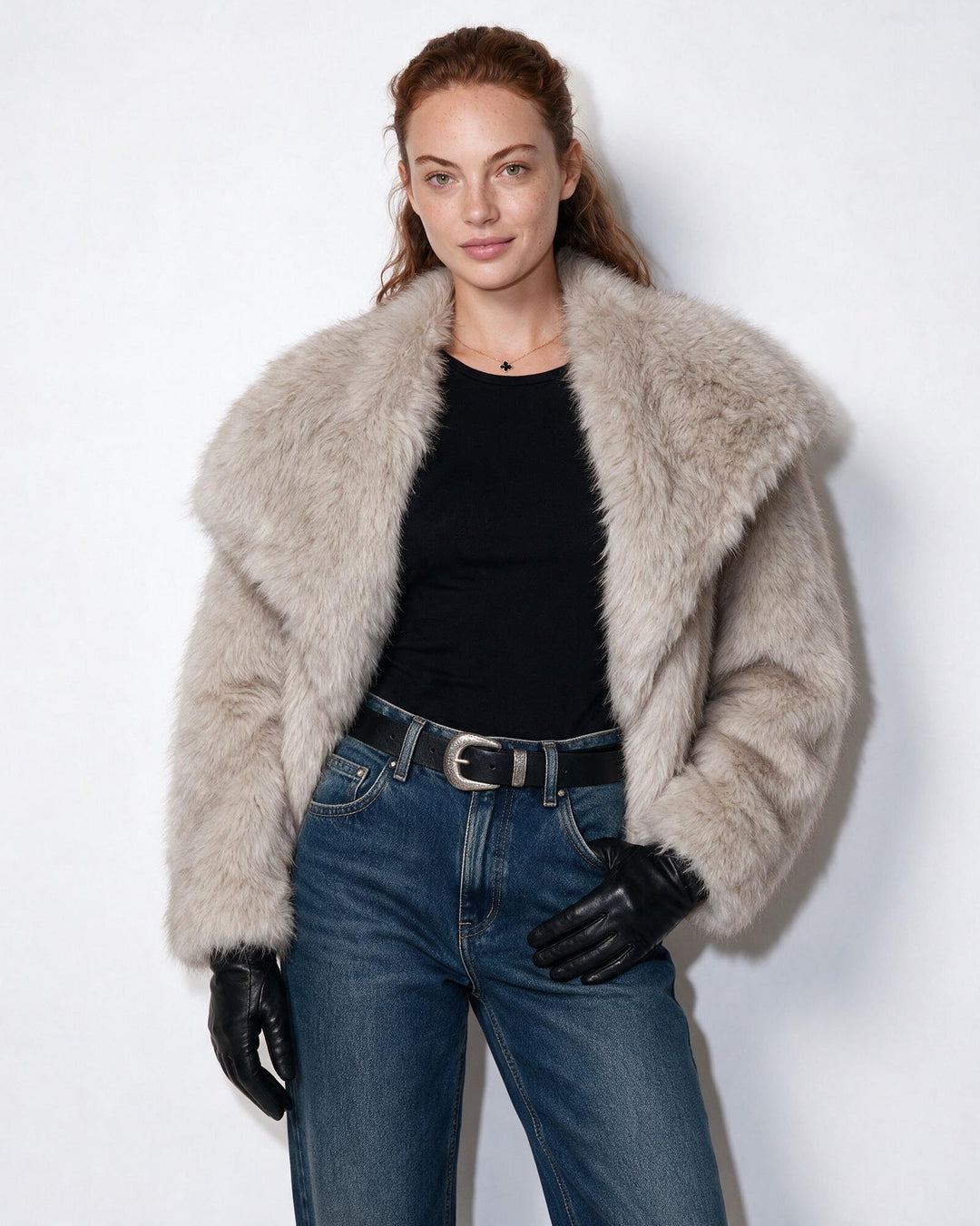 Zoe Oversized Collar Plush Jacket