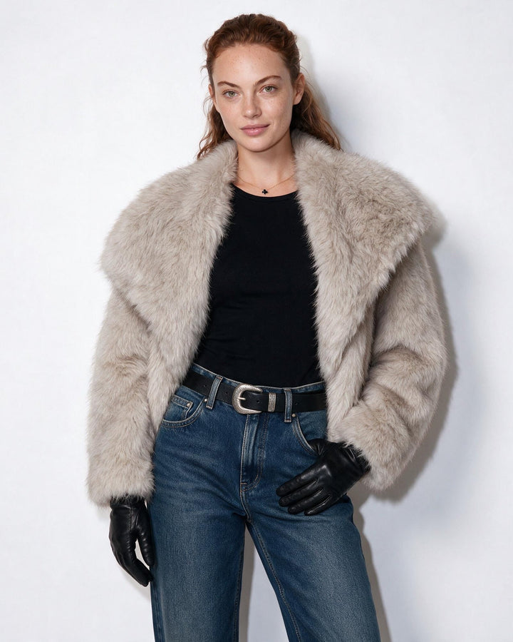Zoe Oversized Collar Plush Jacket