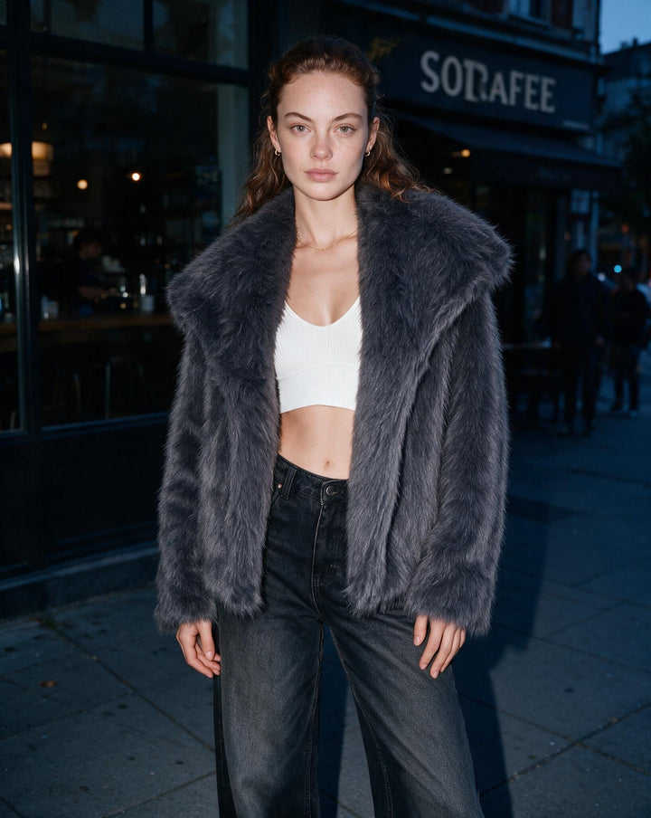 Zoe Oversized Collar Plush Jacket