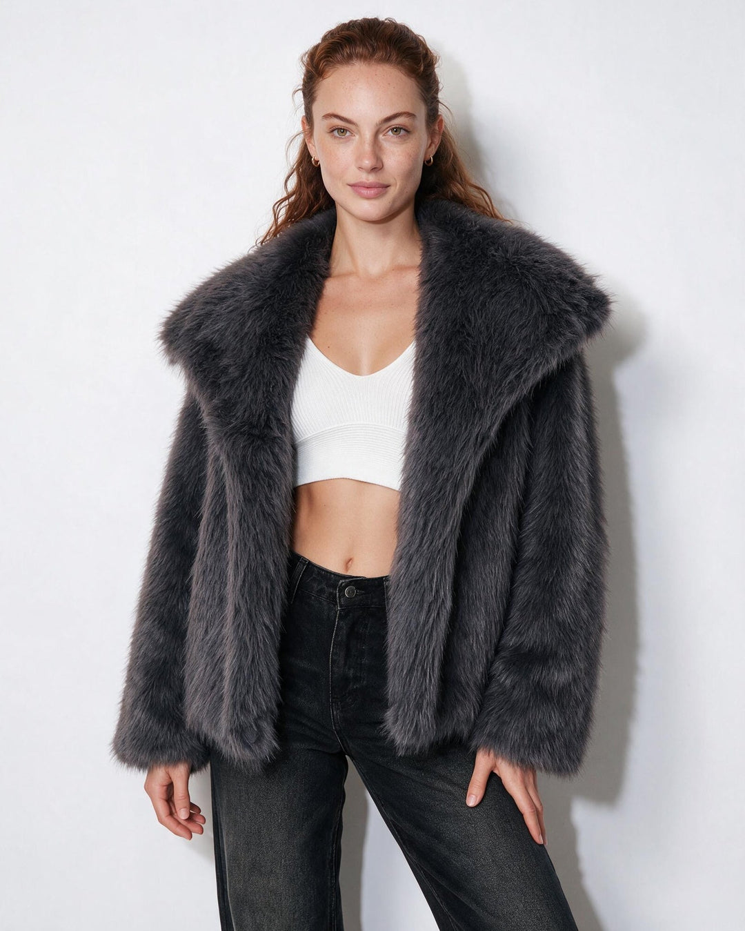 Zoe Oversized Collar Plush Jacket