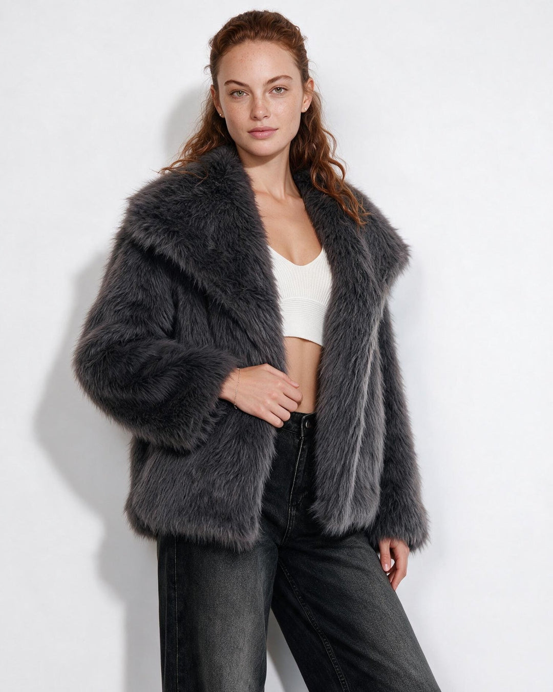 Zoe Oversized Collar Plush Jacket