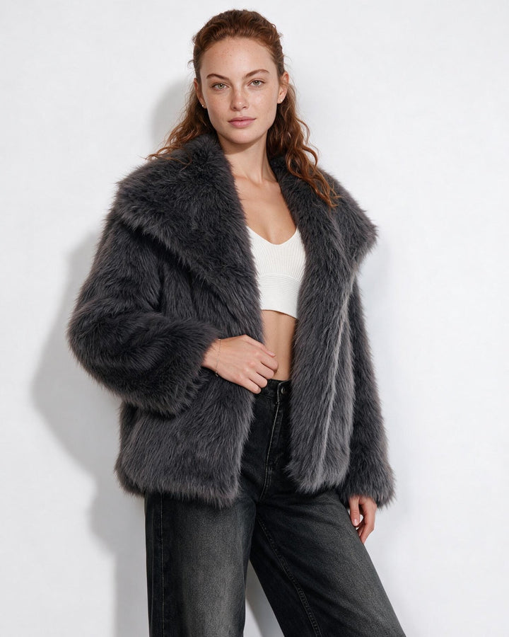 Zoe Oversized Collar Plush Jacket