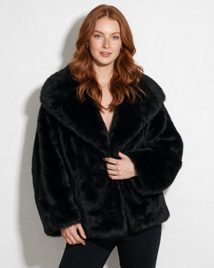Astoria Plush Collar Cropped Jacket