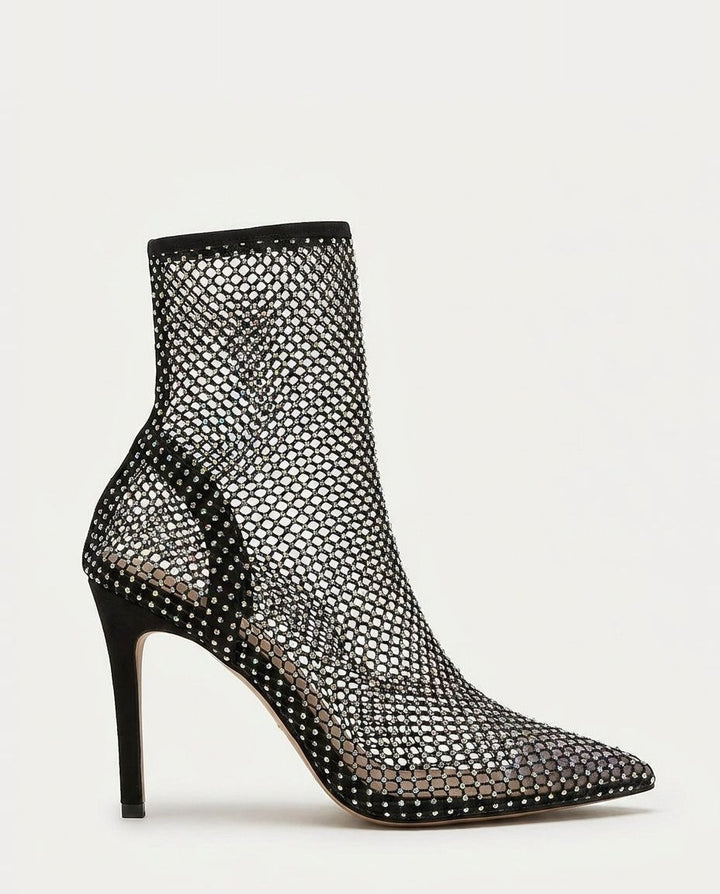 Prudence Crystal Mesh Ankle Boots