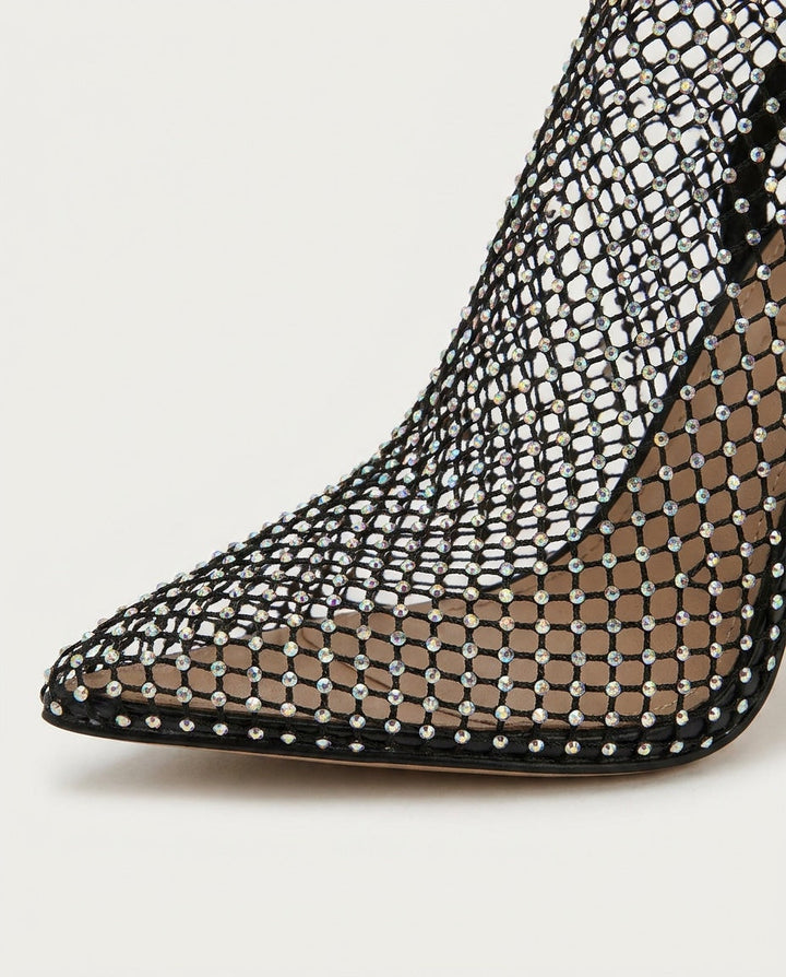 Prudence Crystal Mesh Ankle Boots