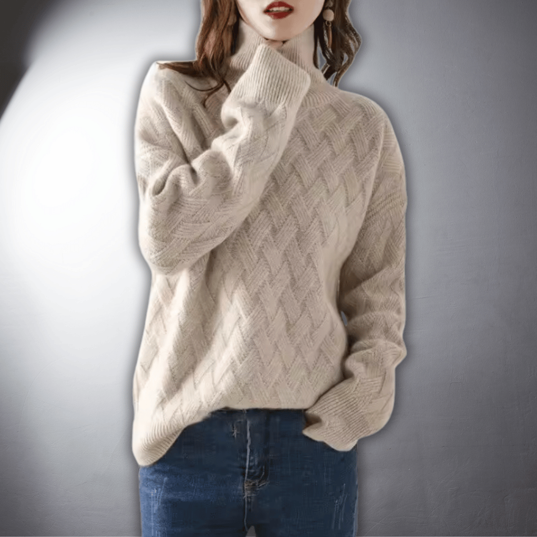 Jessenia Cable Turtleneck Sweater