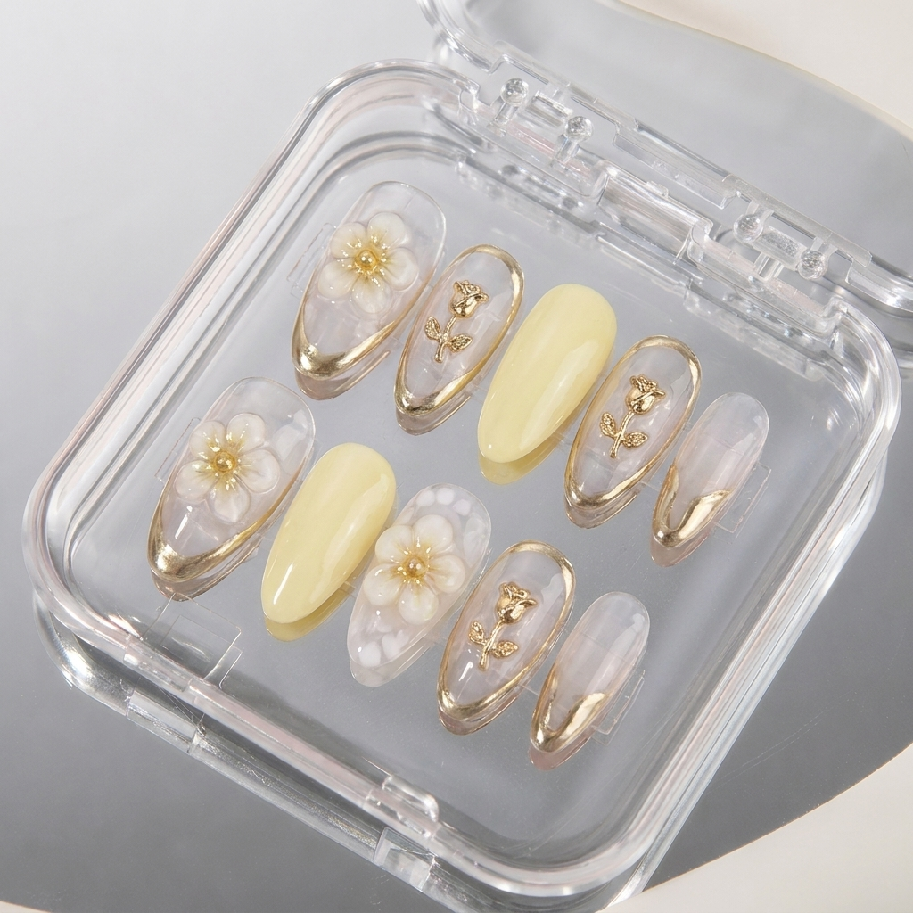 Pearl Blossom Press-On Nails