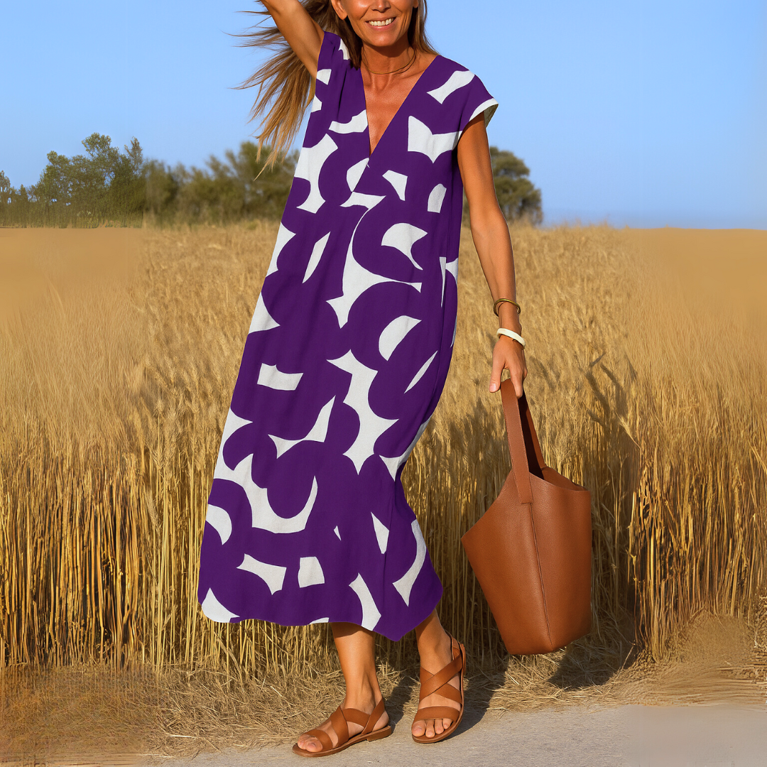 Tily Abstract Print Maxi Dress