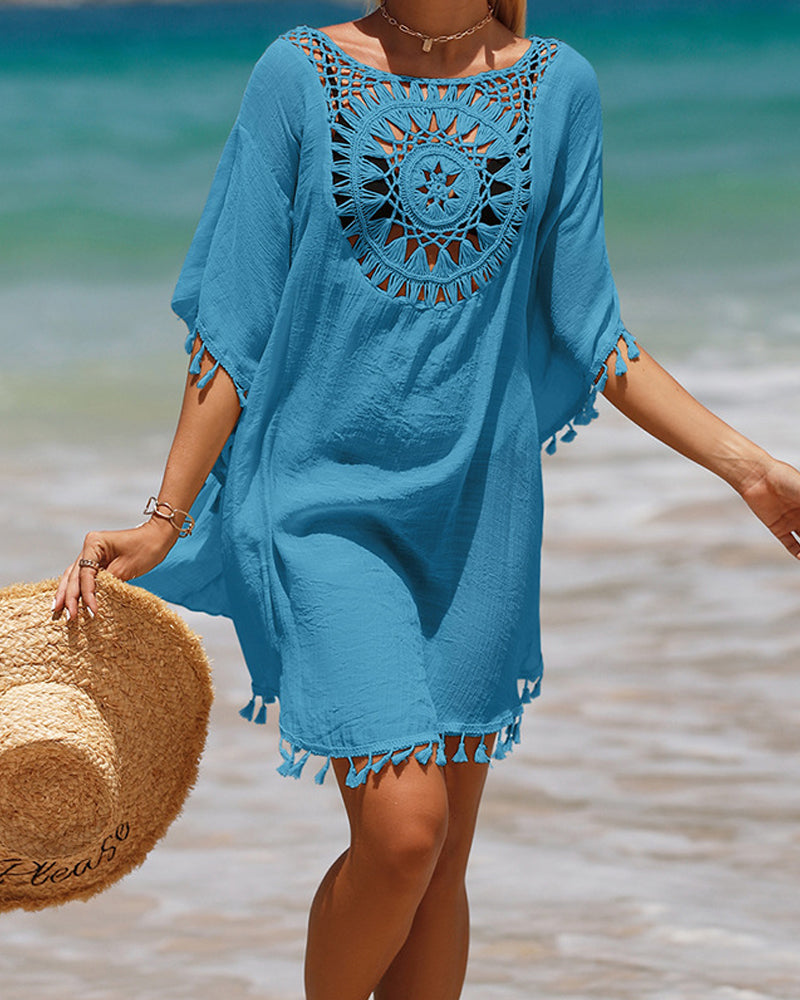 Chrissy Crochet Trim Beach Cover-Up