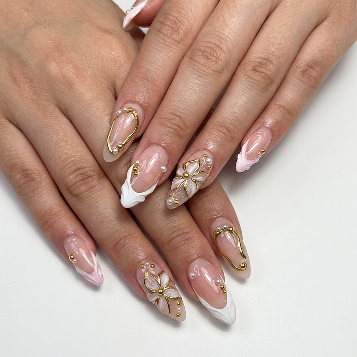 Blush Bloom French Press-On Nails