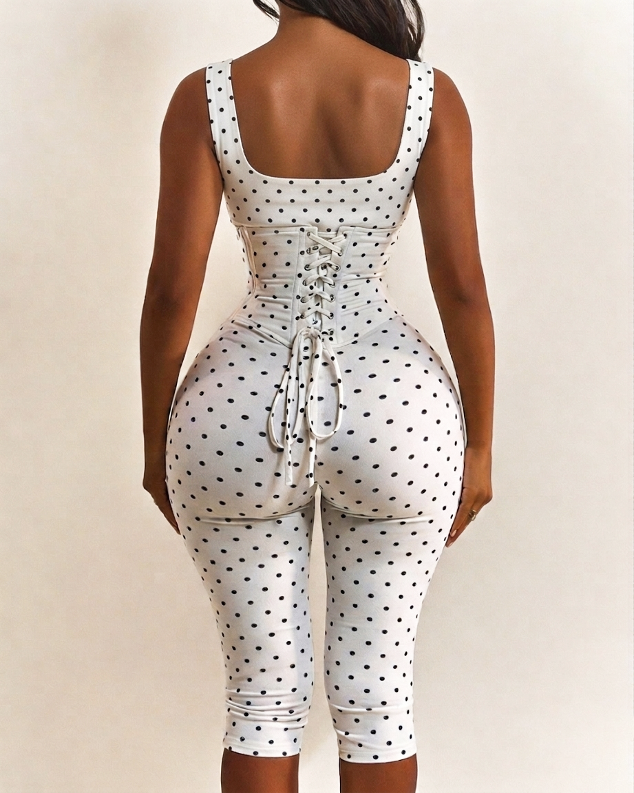 Layla Polka Dot Sculpting Jumpsuit
