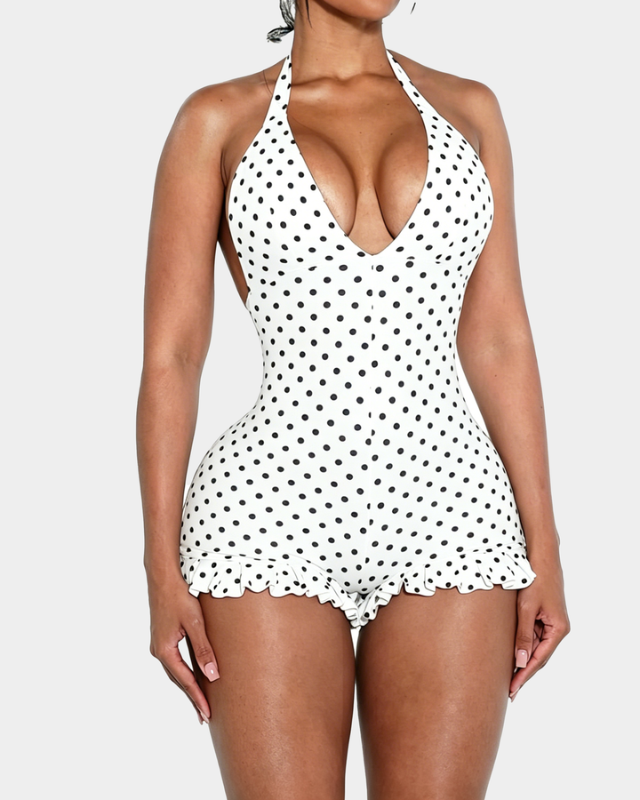 Ella Polka Dot Halter Swim Dress